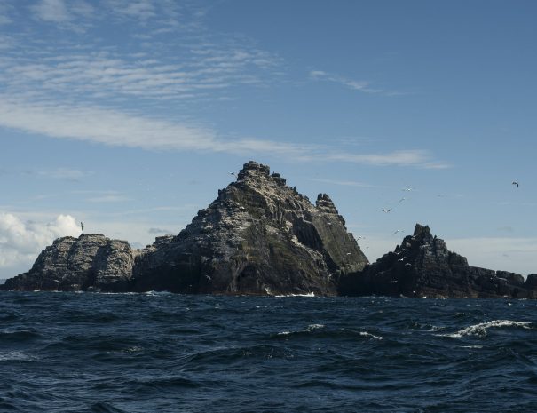 Approaching The Skelligs by boat